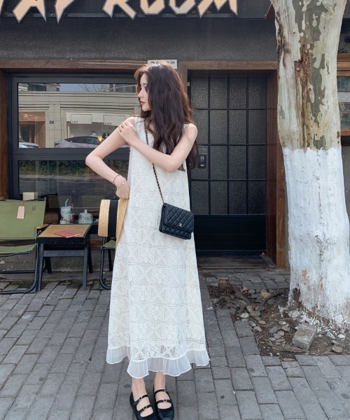 FAVORITO(ファヴォリート)の「カットジャガードリラックス袖なしワンピース(ワンピース・レディース・オフホワイト・L/M)」の5枚目の写真