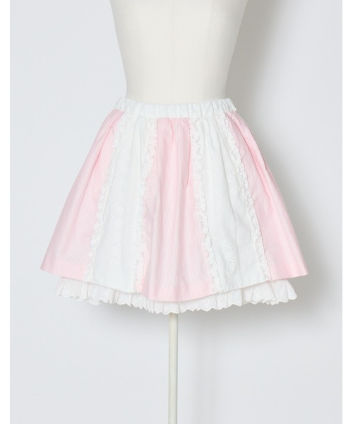 Lolime by mellfy memory(ロリミー バイ メルフィーメモリー)の「stripe frill flare skirt(スカート・レディース・ブルー/ピンク・M/LL)」の9枚目の写真