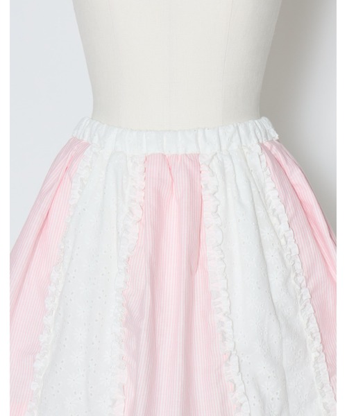 Lolime by mellfy memory(ロリミー バイ メルフィーメモリー)の「stripe frill flare skirt(スカート・レディース・ブルー/ピンク・M/LL)」の12枚目の写真
