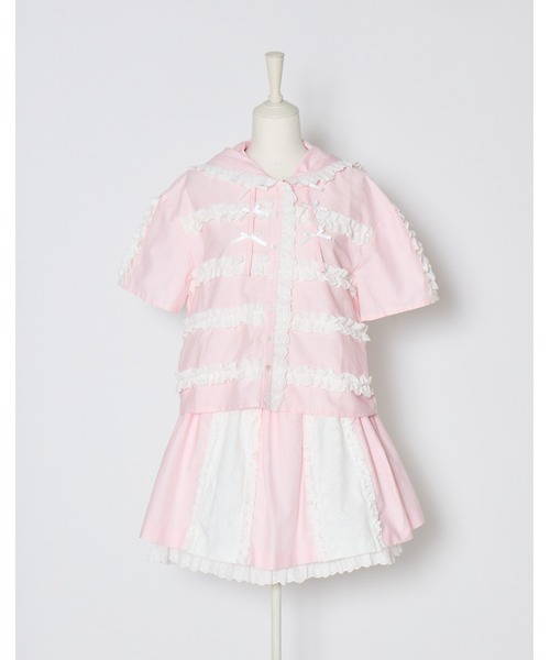 Lolime by mellfy memory(ロリミー バイ メルフィーメモリー)の「stripe frill flare skirt(スカート・レディース・ブルー/ピンク・M/LL)」の17枚目の写真