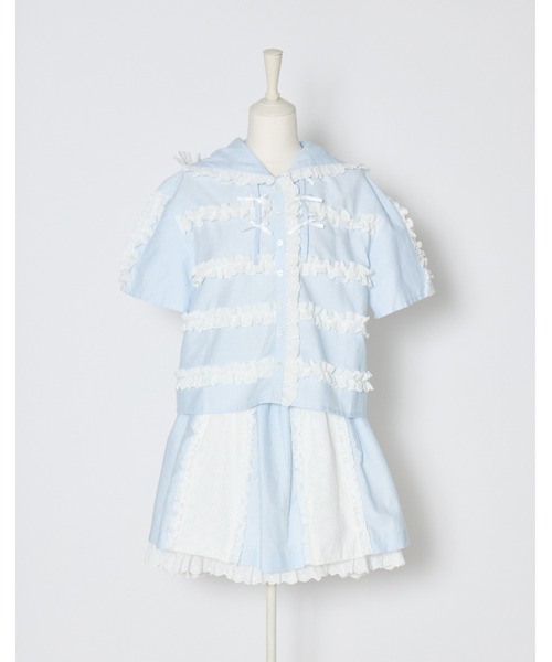 Lolime by mellfy memory(ロリミー バイ メルフィーメモリー)の「stripe frill flare skirt(スカート・レディース・ブルー/ピンク・M/LL)」の16枚目の写真