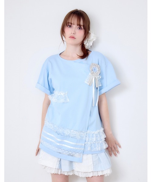 Lolime by mellfy memory(ロリミー バイ メルフィーメモリー)の「stripe frill flare skirt(スカート・レディース・ブルー/ピンク・M/LL)」の20枚目の写真
