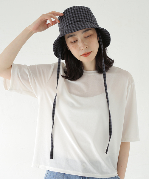 Odds(オッズ)の「Odds / オッズ CHECKED HAT(ハット・レディース・ブラウン/ライトブルー/ブラック・FREE)」の5枚目の写真