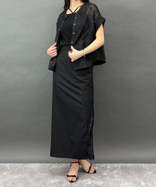 NICOLE white(ニコルホワイト)の「2WAYコード刺繍ブラウス(シャツ/ブラウス・レディース・ブラック・FREE)」の4枚目の写真