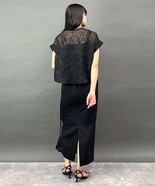 NICOLE white(ニコルホワイト)の「2WAYコード刺繍ブラウス(シャツ/ブラウス・レディース・ブラック・FREE)」の5枚目の写真