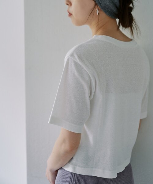 SHENERY(シーナリー)の「スラブコットンチビTee(Tシャツ/カットソー・レディース・オフホワイト/ブラック・FREE)」の15枚目の写真