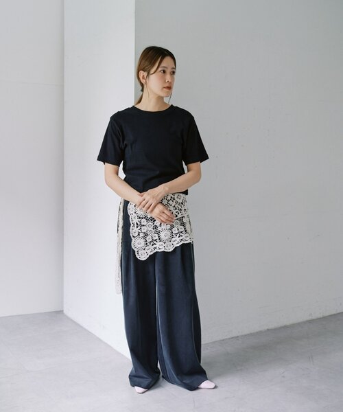 SHENERY(シーナリー)の「スラブコットンチビTee(Tシャツ/カットソー・レディース・オフホワイト/ブラック・FREE)」の20枚目の写真