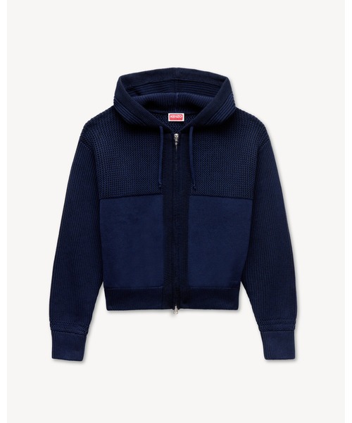 KENZO（ケンゾー）の「'KENZO Signature' ニット ジップアップ フーディー イン コットン ウール（カーディガン/ボレロ・レディース・ブルー系その他・SMALL/X-SMALL/MEDIUM）」の5枚目の写真