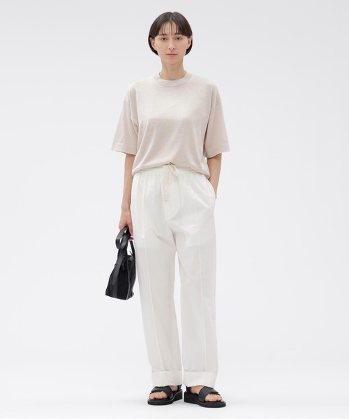MARGARET HOWELL（マーガレットハウエル）の「WASHABLE SILK COTTON（ニット/セーター・レディース・ボルドー/ライトベージュ・2）」の3枚目の写真