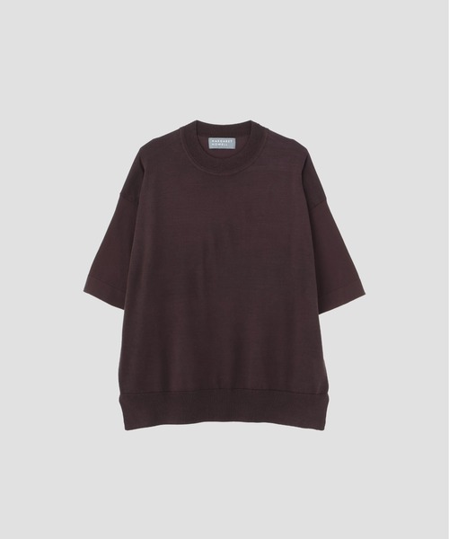 MARGARET HOWELL（マーガレットハウエル）の「WASHABLE SILK COTTON（ニット/セーター・レディース・ボルドー/ライトベージュ・2）」の8枚目の写真