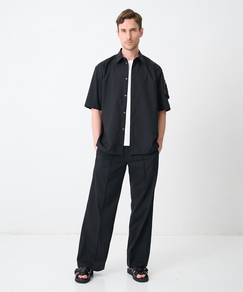 CINOH（チノ）の「【CINOH/チノ】別注SUMMER WOOL CIGAR POCKET HALF SLEEVE SHIRT（シャツ/ブラウス・メンズ・ダークグレー/ブラック・44/46/48）」の8枚目の写真