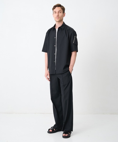 CINOH（チノ）の「【CINOH/チノ】別注SUMMER WOOL CIGAR POCKET HALF SLEEVE SHIRT（シャツ/ブラウス・メンズ・ダークグレー/ブラック・44/46/48）」の7枚目の写真