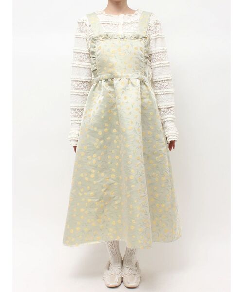 merry jenny(メリージェニー)の「apron jacquardワンピース(ワンピース・レディース・イエロー/アイボリー・FREE)」の7枚目の写真