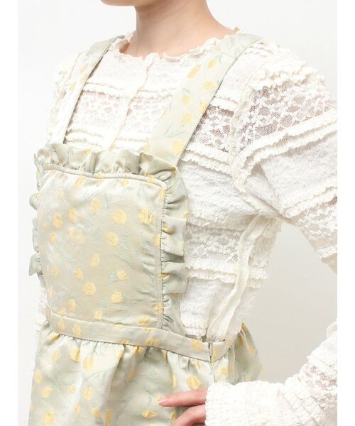 merry jenny(メリージェニー)の「apron jacquardワンピース(ワンピース・レディース・イエロー/アイボリー・FREE)」の11枚目の写真