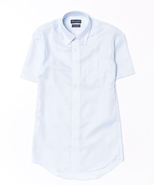 TOKYO SHIRTS(トウキョウシャツ)の「【超形態安定】【接触冷感】 形態安定ノンアイロン ボタンダウン 半袖ビジネスワイシャツ(ビジネスシャツ・メンズ・サックスブルー・首回り42cm/首回り43cm/首回り37cm/首回り39cm/首回り41cm)」の6枚目の写真