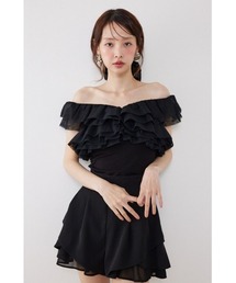 オフショルフリルカットトップス 夏服