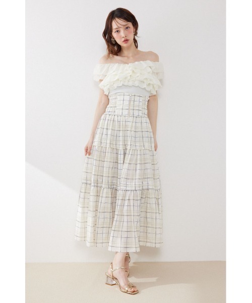 rienda（リエンダ）の「オフショルフリルカットトップス　夏服（Tシャツ/カットソー・レディース・ライトイエロー/ブラック/ホワイト・FREE）」の15枚目の写真