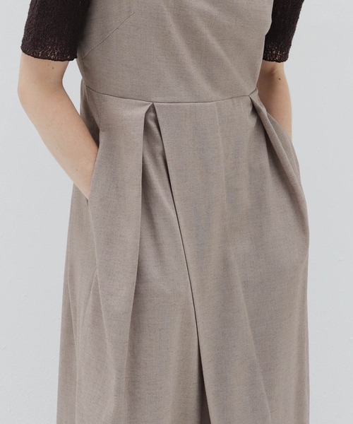 DRESSLAVE(ドレスレイブ)の「dobby asymmetric all in one(ドビーアシンメトリーオールインワン)(サロペット/オーバーオール・レディース・ベージュ/ブラック・38)」の8枚目の写真