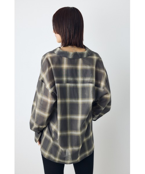 AZUL by moussy(アズールバイマウジー)の「【着丈バリエ】シアーコットンレギュラーシャツ(シャツ/ブラウス・レディース・アイボリー/グレー/ブラック系その他・SMALL/MEDIUM)」の17枚目の写真