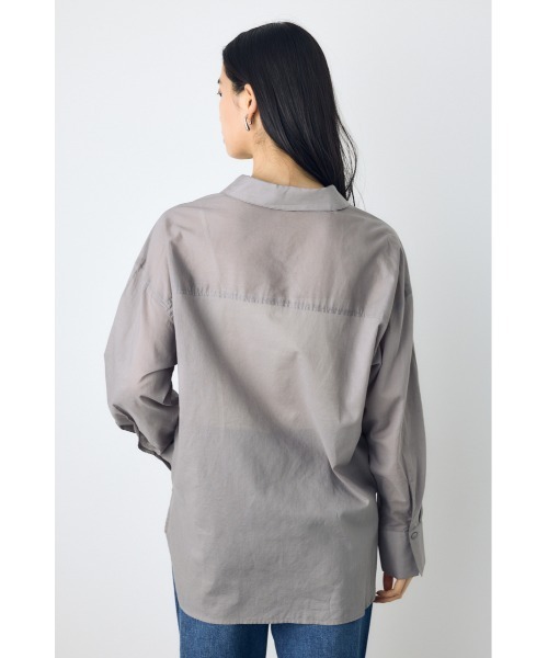 AZUL by moussy(アズールバイマウジー)の「【着丈バリエ】シアーコットンレギュラーシャツ(シャツ/ブラウス・レディース・アイボリー/グレー/ブラック系その他・SMALL/MEDIUM)」の7枚目の写真