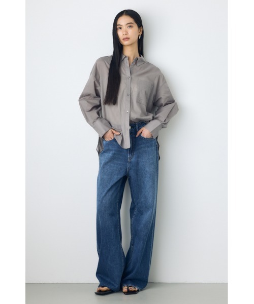 AZUL by moussy(アズールバイマウジー)の「【着丈バリエ】シアーコットンレギュラーシャツ(シャツ/ブラウス・レディース・アイボリー/グレー/ブラック系その他・SMALL/MEDIUM)」の8枚目の写真