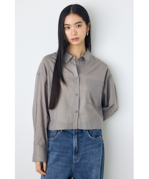 AZUL by moussy(アズールバイマウジー)の「【着丈バリエ】シアーコットンレギュラーシャツ(シャツ/ブラウス・レディース・アイボリー/グレー/ブラック系その他・SMALL/MEDIUM)」の14枚目の写真