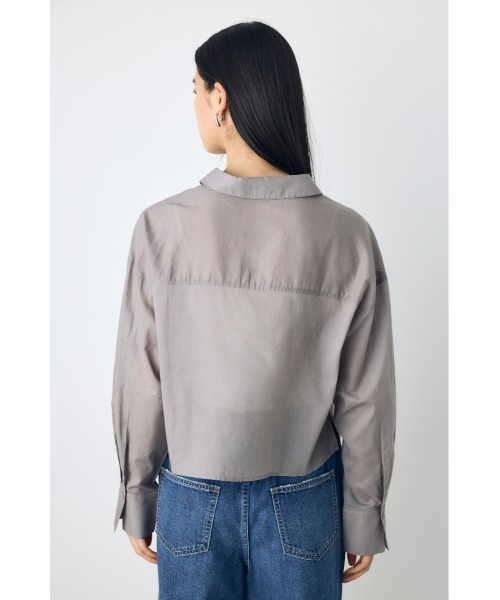 AZUL by moussy(アズールバイマウジー)の「【着丈バリエ】シアーコットンレギュラーシャツ(シャツ/ブラウス・レディース・アイボリー/グレー/ブラック系その他・SMALL/MEDIUM)」の15枚目の写真