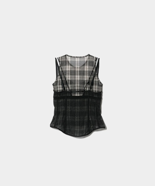 beautiful people(ビューティフルピープル)の「our wacoal cup in tank top(タンクトップ・レディース・ブラック×ベージュ/ブルー系その他・SMALL/MEDIUM)」の3枚目の写真