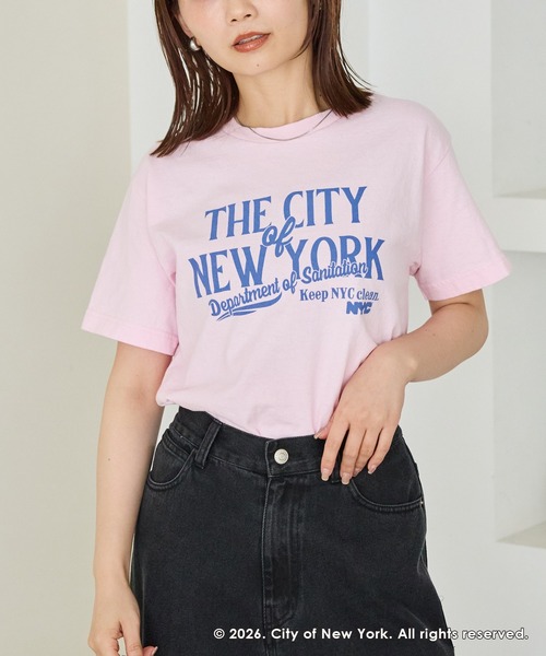 GOOD ROCK SPEED（グッドロックスピード）の「【GOOD ROCK SPEED】NYC｜NEW YORK CITY ロゴプリントTシャツ（Tシャツ/カットソー・レディース・ピンク/ブルー/ホワイト・F）」の5枚目の写真