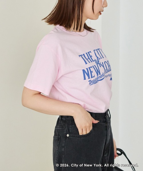 GOOD ROCK SPEED（グッドロックスピード）の「【GOOD ROCK SPEED】NYC｜NEW YORK CITY ロゴプリントTシャツ（Tシャツ/カットソー・レディース・ピンク/ブルー/ホワイト・F）」の6枚目の写真