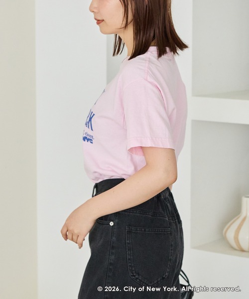 GOOD ROCK SPEED（グッドロックスピード）の「【GOOD ROCK SPEED】NYC｜NEW YORK CITY ロゴプリントTシャツ（Tシャツ/カットソー・レディース・ピンク/ブルー/ホワイト・F）」の7枚目の写真