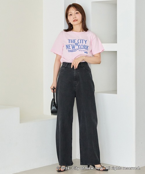 GOOD ROCK SPEED（グッドロックスピード）の「【GOOD ROCK SPEED】NYC｜NEW YORK CITY ロゴプリントTシャツ（Tシャツ/カットソー・レディース・ピンク/ブルー/ホワイト・F）」の9枚目の写真