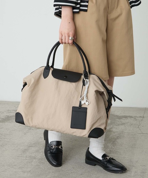 BONLECILL Marche(ボンルシールマルシェ)の「【BONLECILL Marche】2wayクラシックボストンバッグ/キャリーオンボストン(ボストンバッグ・レディース・アイボリー/ブラック/ブラウン・FREE)」の6枚目の写真