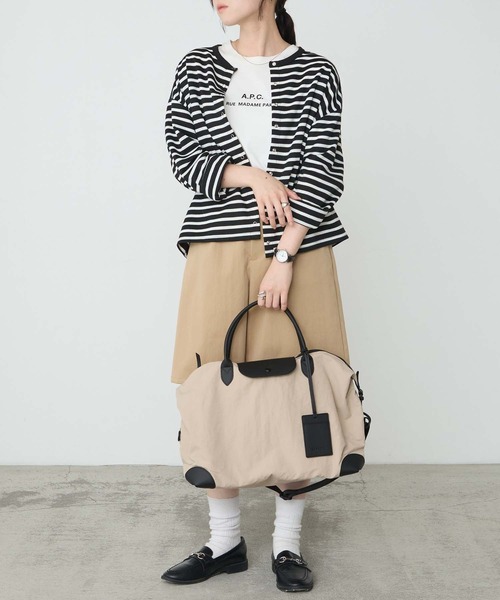 BONLECILL Marche(ボンルシールマルシェ)の「【BONLECILL Marche】2wayクラシックボストンバッグ/キャリーオンボストン(ボストンバッグ・レディース・アイボリー/ブラック/ブラウン・FREE)」の9枚目の写真