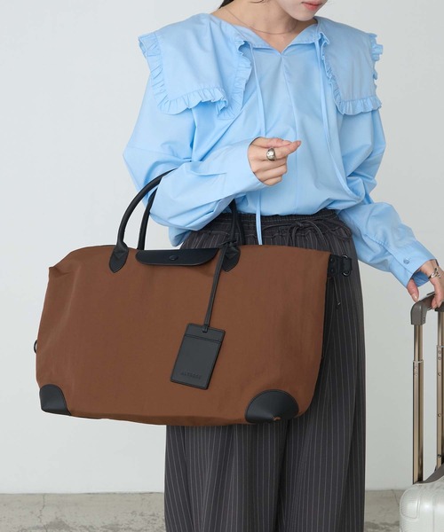 BONLECILL Marche(ボンルシールマルシェ)の「【BONLECILL Marche】2wayクラシックボストンバッグ/キャリーオンボストン(ボストンバッグ・レディース・アイボリー/ブラック/ブラウン・FREE)」の17枚目の写真