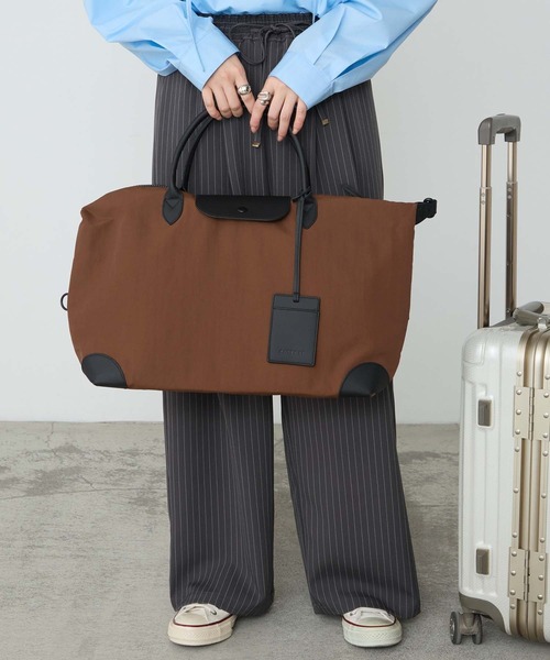 BONLECILL Marche(ボンルシールマルシェ)の「【BONLECILL Marche】2wayクラシックボストンバッグ/キャリーオンボストン(ボストンバッグ・レディース・アイボリー/ブラック/ブラウン・FREE)」の18枚目の写真