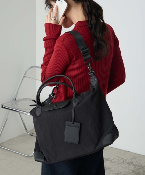 BONLECILL Marche(ボンルシールマルシェ)の「【BONLECILL Marche】2wayクラシックボストンバッグ/キャリーオンボストン(ボストンバッグ・レディース・アイボリー/ブラック/ブラウン・FREE)」の11枚目の写真