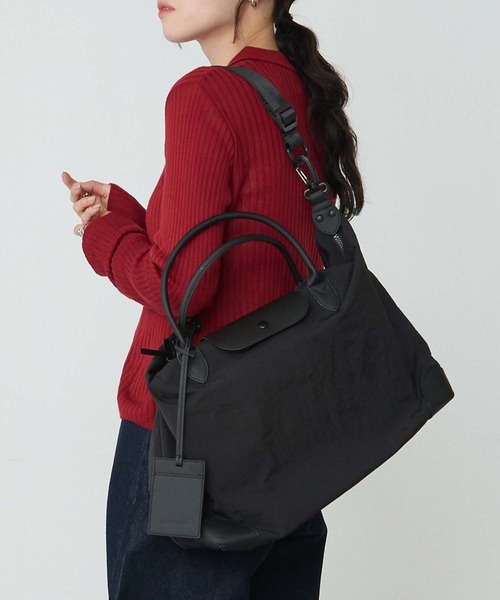 BONLECILL Marche(ボンルシールマルシェ)の「【BONLECILL Marche】2wayクラシックボストンバッグ/キャリーオンボストン(ボストンバッグ・レディース・アイボリー/ブラック/ブラウン・FREE)」の12枚目の写真