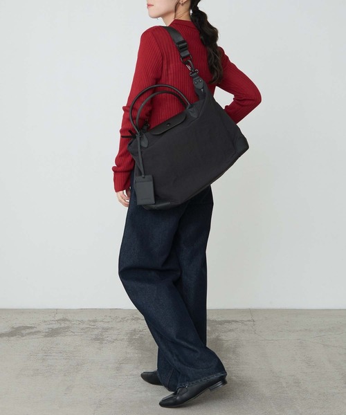 BONLECILL Marche(ボンルシールマルシェ)の「【BONLECILL Marche】2wayクラシックボストンバッグ/キャリーオンボストン(ボストンバッグ・レディース・アイボリー/ブラック/ブラウン・FREE)」の15枚目の写真