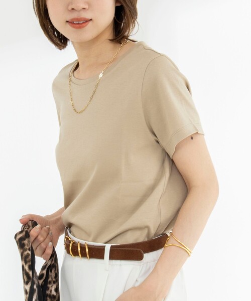 NOLLEY’S(ノーリーズ)の「《ノーリーズオリジナル美容Tシャツ》シルクアミノ酸加工Tシャツ(Tシャツ/カットソー・レディース・チャコールグレー/ホワイト/ベージュ/ブラック/イエロー・38/36)」の4枚目の写真