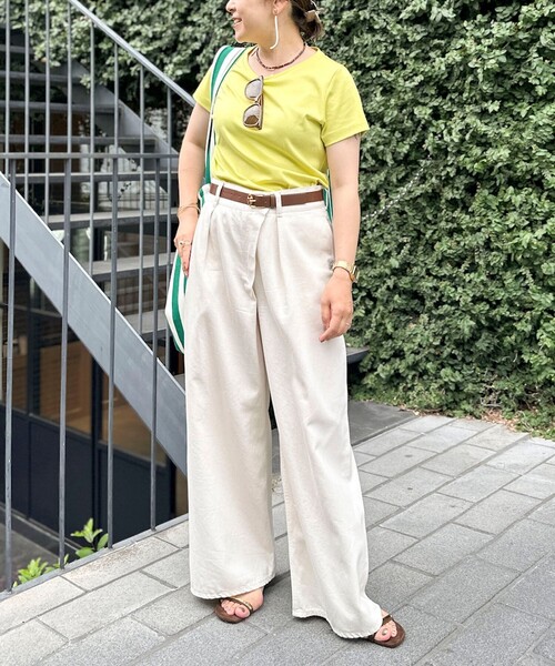 NOLLEY’S(ノーリーズ)の「《ノーリーズオリジナル美容Tシャツ》シルクアミノ酸加工Tシャツ(Tシャツ/カットソー・レディース・チャコールグレー/ホワイト/ベージュ/ブラック/イエロー・38/36)」の13枚目の写真