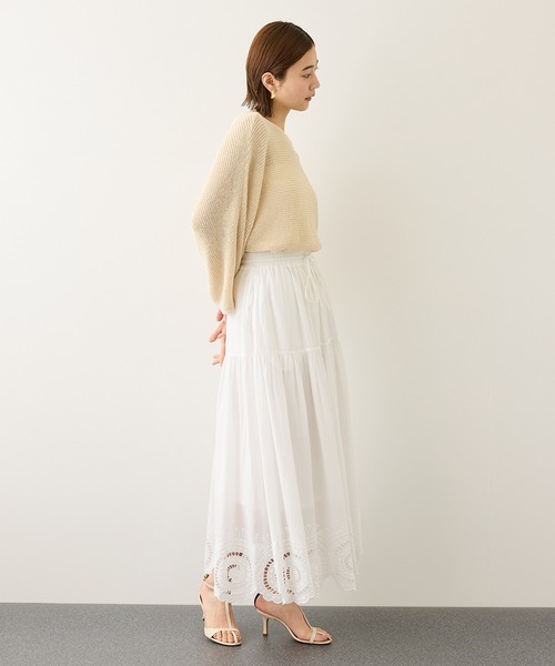 ROPE'（ロペ）の「INDIAコットンボイルシフリー刺繍サークルフレアスカート/セットアップ対応・イージーケア（スカート・レディース・ブラック/ホワイト・FREE）」の15枚目の写真
