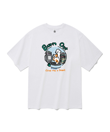 バーナウト 半袖Tシャツ ホワイト