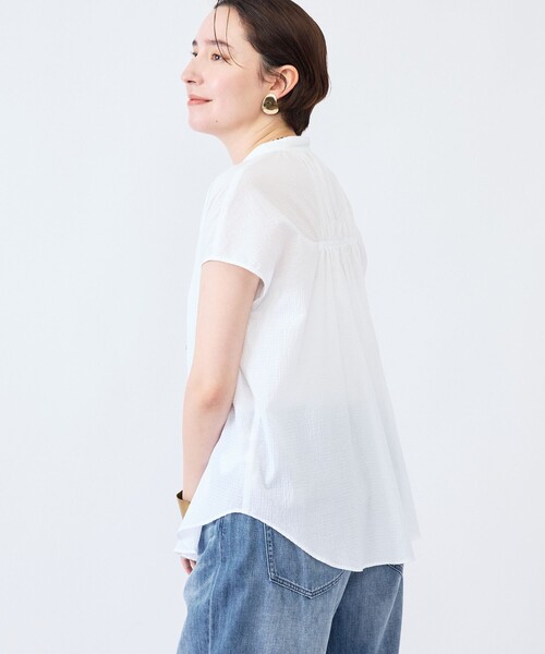 NOLLEY’S(ノーリーズ)の「ウォッシャブルシアーリップルフレンチスリーブブラウス(シャツ/ブラウス・レディース・オフホワイト/ブラック・FREE)」の17枚目の写真