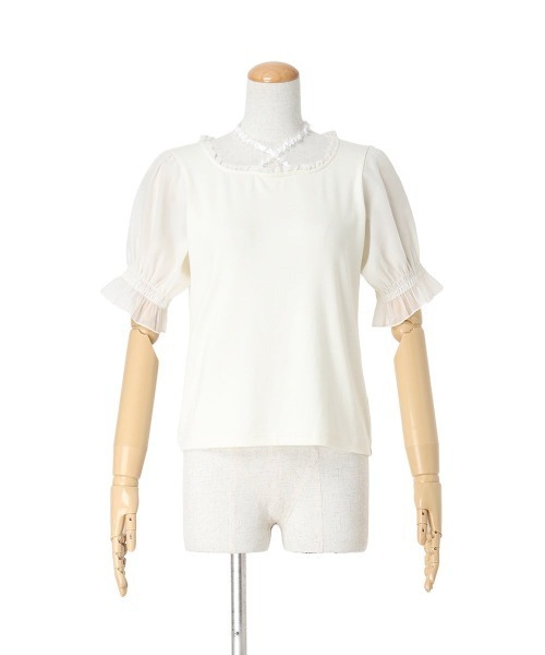 F i.n.t(フィント)の「フリルチョーカーシアースリーブカットトップス/fint フィント(Tシャツ/カットソー・レディース・ピンク/ブラック/アイボリー・FREE)」の20枚目の写真