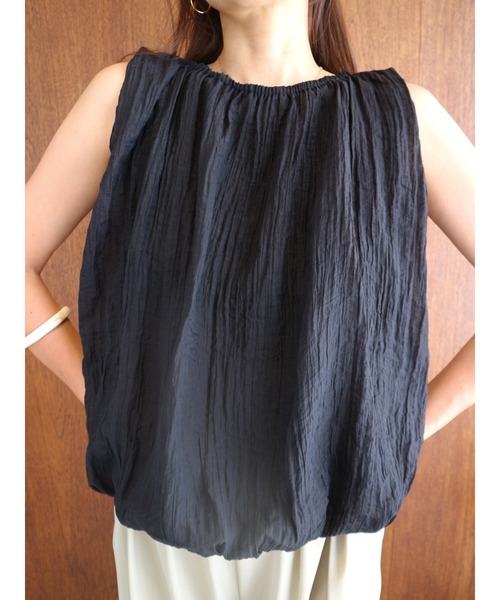 TRUNC（トランクエイティーエイト）の「Sheer Balloon Sleeveless Top（シャツ/ブラウス・レディース・ブルー/ブラック・FREE）」の19枚目の写真