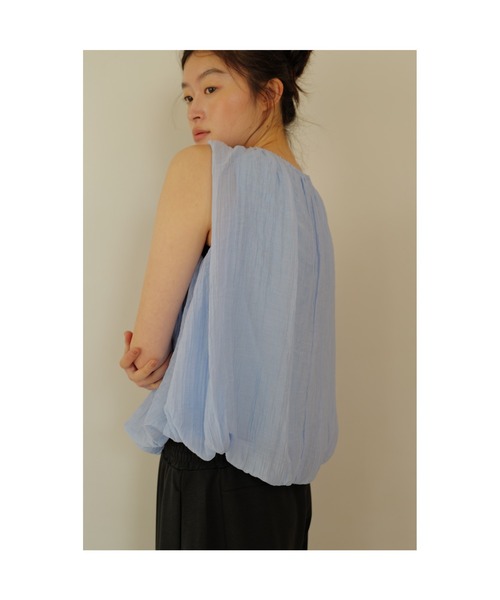 TRUNC（トランクエイティーエイト）の「Sheer Balloon Sleeveless Top（シャツ/ブラウス・レディース・ブルー/ブラック・FREE）」の5枚目の写真