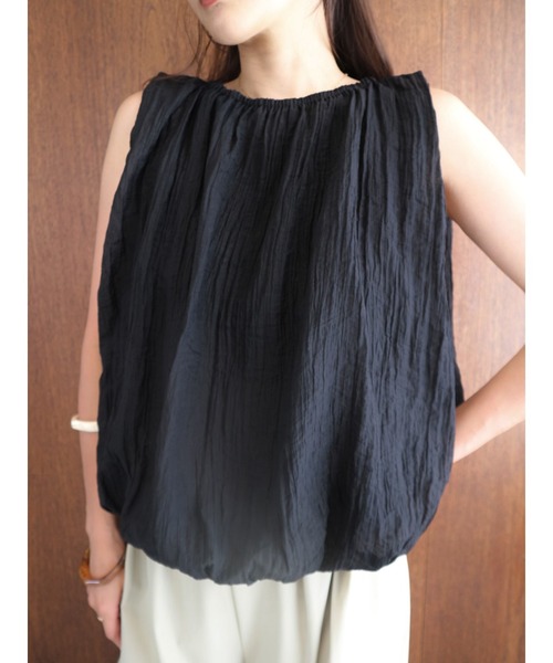 TRUNC（トランクエイティーエイト）の「Sheer Balloon Sleeveless Top（シャツ/ブラウス・レディース・ブルー/ブラック・FREE）」の21枚目の写真