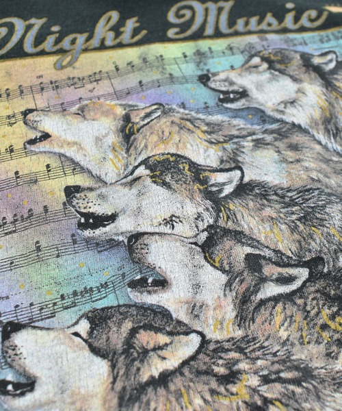 ANVIL(アンヴィル)の「【USED】90’s Anvil “Night Music Alaska” アニマルTシャツ(Tシャツ/カットソー・メンズ・ブラック・X-LARGE)」の3枚目の写真