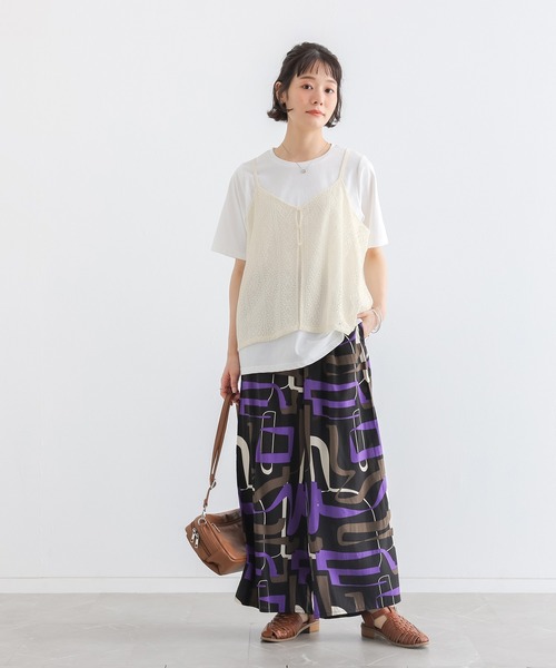 n'OrLABEL(ノアールレーベル)の「【接触冷感】半袖カットソー&レースキャミセット(Tシャツ/カットソー・レディース・アイボリー/ブラック・2/1)」の12枚目の写真